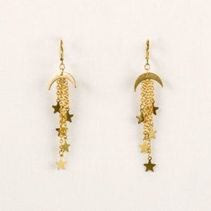 Moon and Star Dangle Earrings